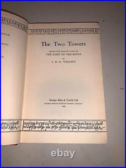 1955 FIRST EDITION 2nd Impression Tolkien THE TWO TOWERS Lord of the Rings Vol 2