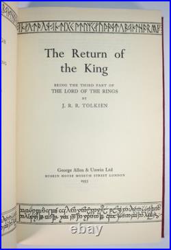 1955 Lord of The Rings JRR Tolkien 1st Ed 4th 2nd 1st Imp Fine Leather Binding