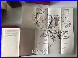 1959 /60 Lord Of The Rings 3vol JRR Tolkien Slipcase Book Set W Maps 8/5/7 Press