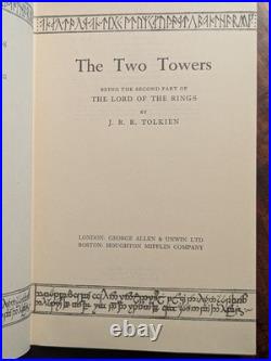 1962 The Two Towers JRR Tolkien Lord of the Rings Book II 1st/9th