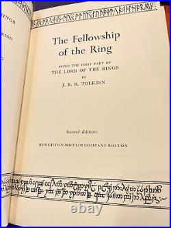 1965 Lord Of The Rings JRR Tolkien Box Set w Maps Houghton Mifflin 2nd Ed CLEAN