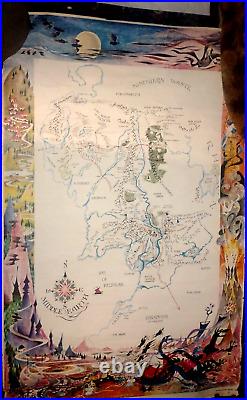 1965 poster of the middle earth from JR Tolkiens Lord of the Rings