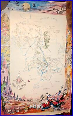 1965 poster of the middle earth from JR Tolkiens Lord of the Rings