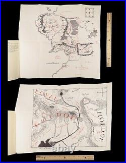 1966 EXQUISITE Lord of the Rings Tolkien Two Towers + Return of King Maps 2V