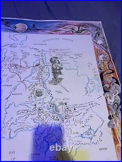 1969 Barbara Remington Map of Tolkien's Middle Earth (Lord of the Rings)