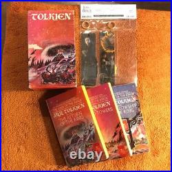 68 J. R. R. TOLKIEN Lord Of The Rings 3 PB Box Set fellowship +2 ring bookmarks