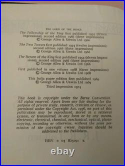 De Luxe 3rd Ed. Lord of the Rings by J. R. R. Tolkien pub. By George Allen & Unwin