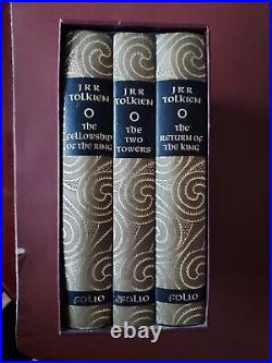 FOLIO SOCIETY LORD OF THE RINGS TRILOGY 1997 NEW BINDING JRR TOLKIEN Superb Cond