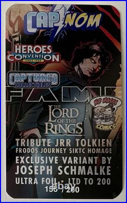 Fame Jrr Tolkien. Lord Of The Rings Frodo Ultra Spot Foil. Ltd 200. Coa. Nm+