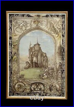 Framed Lord of the Rings Tolkien 1988 Poster by J Cauty Wizard Genius Idealdecor