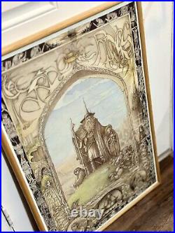 Framed Lord of the Rings Tolkien 1988 Poster by J Cauty Wizard Genius Idealdecor