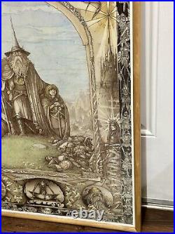 Framed Lord of the Rings Tolkien 1988 Poster by J Cauty Wizard Genius Idealdecor