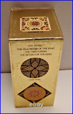 Gold Foil Box Book Set JRR Tolkien 1978 Hobbit Lord Of The Rings 4 PB Books