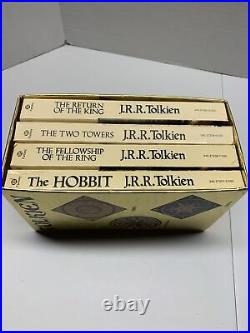 Gold Foil Box Book Set JRR Tolkien 1978 Hobbit Lord Of The Rings 4 PB Books