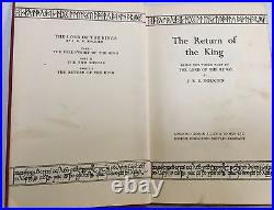 J R R TOLKIEN THE RETURN OF THE KING LORD OF THE RINGS 1ST ED 7th IMP 1961