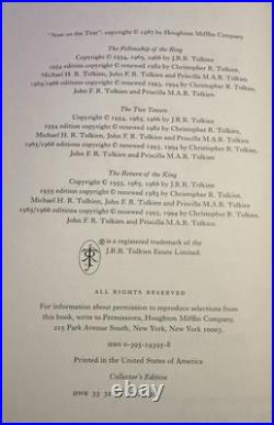 J. R. R. Tolkien Collector's Edition The Lord of the Rings Leather Book 27th print