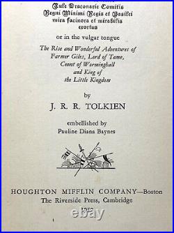 J. R. R. Tolkien Farmer Giles of Ham 1st 1st Author Hobbit & Lord of Rings