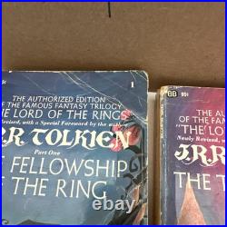 J. R. R. Tolkien LOTR Lord of the Rings box set Ballantine 3 paperbacks