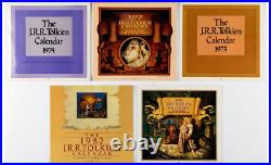J. R. R. Tolkien Lord Of The Rings Calendars Lot Of 5 1973,1974, 1977, 1978, 1982