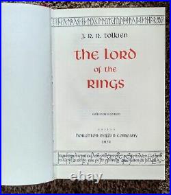 J. R. R. Tolkien Lord Of The Rings HMCO Collectors Edition 1st/ 1st Pressing/ 1974