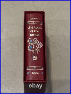 J. R. R. Tolkien Lord of the Rings Red Leather Collectors Edition 1987 HMCO withMap