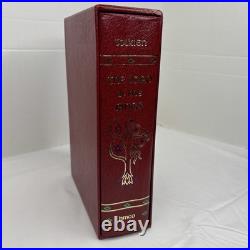 J. R. R. Tolkien Lord of the Rings Red Leather Collectors Edition 1987 HMCO withMap