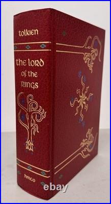 J. R. R. Tolkien Lord of the Rings Red Leather Collectors Edition 1987 HMCO withMap