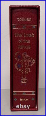 J. R. R. Tolkien Lord of the Rings Red Leather Collectors Edition 1987 HMCO withMap