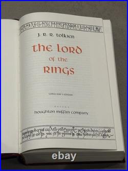 J. R. R. Tolkien Lord of the Rings Red Leather Collectors Edition 1987 HMCO withMap