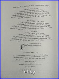 J. R. R. Tolkien Lord of the Rings Red Leather Collectors Edition 1987 HMCO withMap