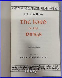J. R. R. Tolkien Lord of the Rings Red Leather Collectors Edition 1987 HMCO withMap