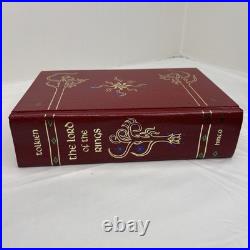 J. R. R. Tolkien Lord of the Rings Red Leather Collectors Edition 1987 HMCO withMap