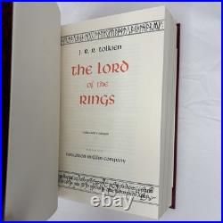 J. R. R. Tolkien Lord of the Rings Red Leather Collectors Edition 1987 HMCO withMap