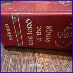 J. R. R. Tolkien Lord of the Rings Red Leather collectors edition 1987 HMCO No Map