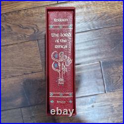 J. R. R. Tolkien Lord of the Rings Red Leather collectors edition 1987 HMCO No Map