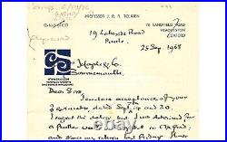 J. R. R. Tolkien Scarce Autograph Letter Signed Lord Of The Rings - Hobbit