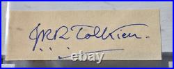 J. R. R. Tolkien Signed Cut LORD OF THE RINGS AUTHOR RIP 1973