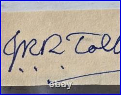 J. R. R. Tolkien Signed Cut LORD OF THE RINGS AUTHOR RIP 1973