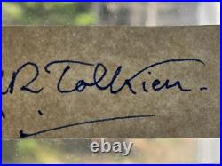 J. R. R. Tolkien Signed Cut LORD OF THE RINGS AUTHOR RIP 1973