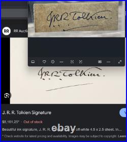 J. R. R. Tolkien Signed Cut LORD OF THE RINGS AUTHOR RIP 1973