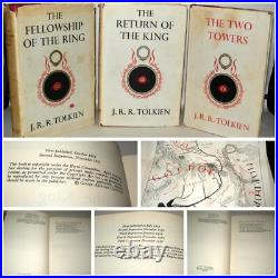 J. R. R. Tolkien The Lord Of The Rings 3 Vol Set, HB, 1st Ed, 1955, 1956 2/4/5