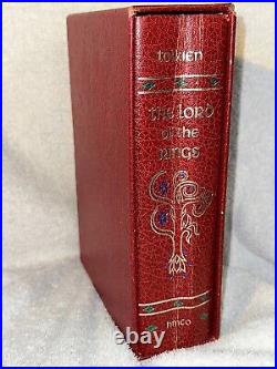 J. R. R. Tolkien The Lord of the Rings Red Leather HMCO First Edition 1966 w Map