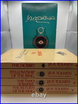 JRR Tolkien 1978 Houghton Mifflin 4 Book Box Set The Hobbit Lord Of The Rings