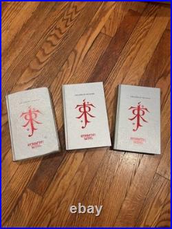 JRR Tolkien Lord Of The Rings Trilogy 3 Vol Set In Slipcase Silver Anniversay Ed