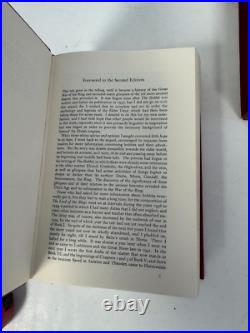 JRR Tolkien Lord of the Rings Red Leather HMCO Collector's Edition Book Map