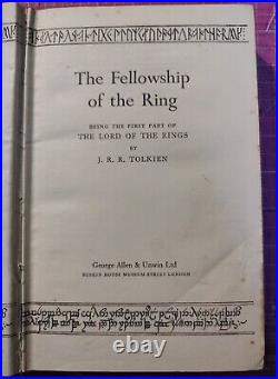 JRR Tolkien The Fellowship of the Ring Lord of Rings 1956