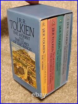 LOTR Lord o/t Rings & Hobbit 1986 Paperback Book Box Set Ballantine Tolkien