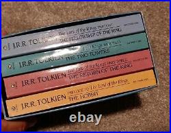 LOTR Lord o/t Rings & Hobbit 1986 Paperback Book Box Set Ballantine Tolkien