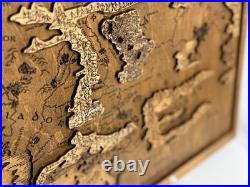 LOTR wooden map Detailed Middle Earth Tolkien map Unique gift fantasy lovers