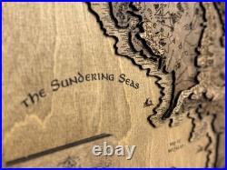 LOTR wooden map Detailed Middle Earth Tolkien map Unique gift fantasy lovers